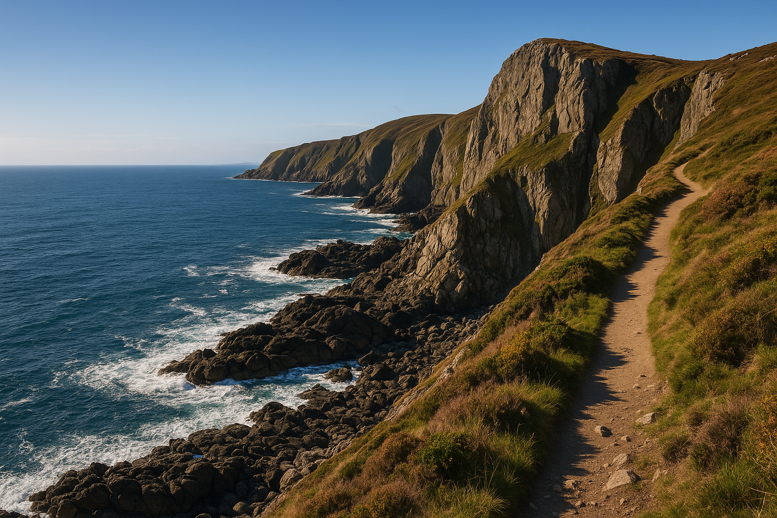 Dramatic coastal cliffs at Howth near Dublin